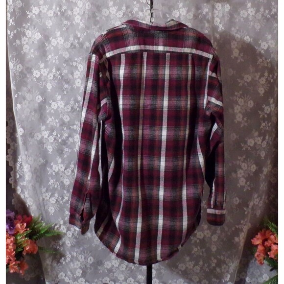 Vintage 90s Button Down Shirt 1990s Red Plaid Chore Gander Mountain Size Large90 - Picture 2 of 5